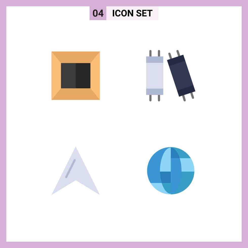 4 universell platt ikon tecken symboler av skrivare global halogen plats internet redigerbar vektor design element