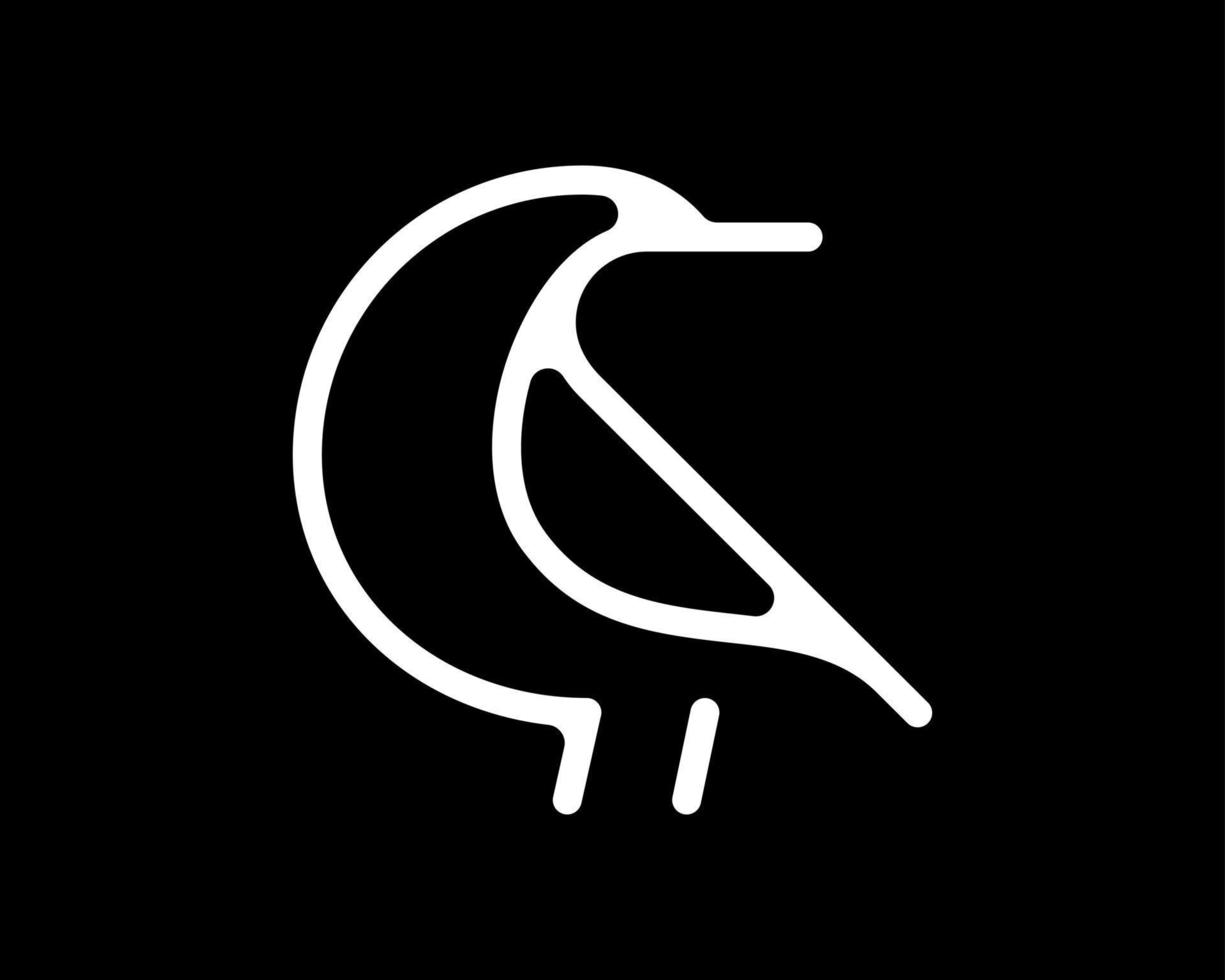 fågel maskot vinge flyga djur- abstrakt linje konst linjär enkel minimalistisk unik vektor logotyp design