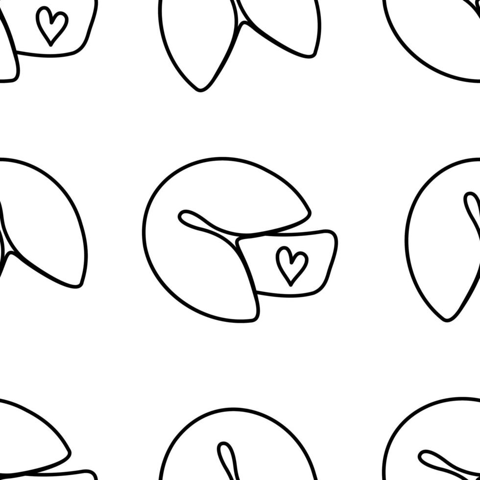 Glückskeks-Doodle-Muster. für Valentinstagskarten, Poster, Verpackung und Design. vektor