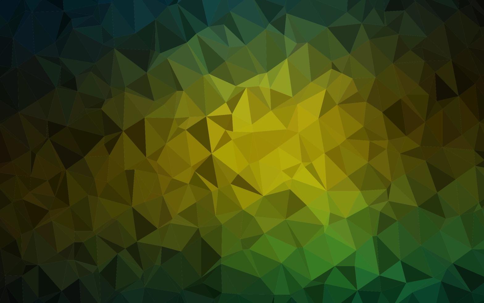 mörkgrön, gul vektor abstrakt polygonal omslag.