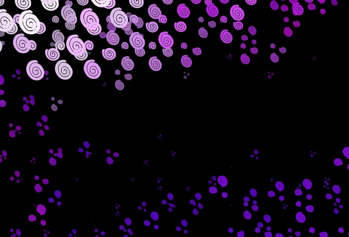 mörk lila vektor mönster med böjda cirklar.