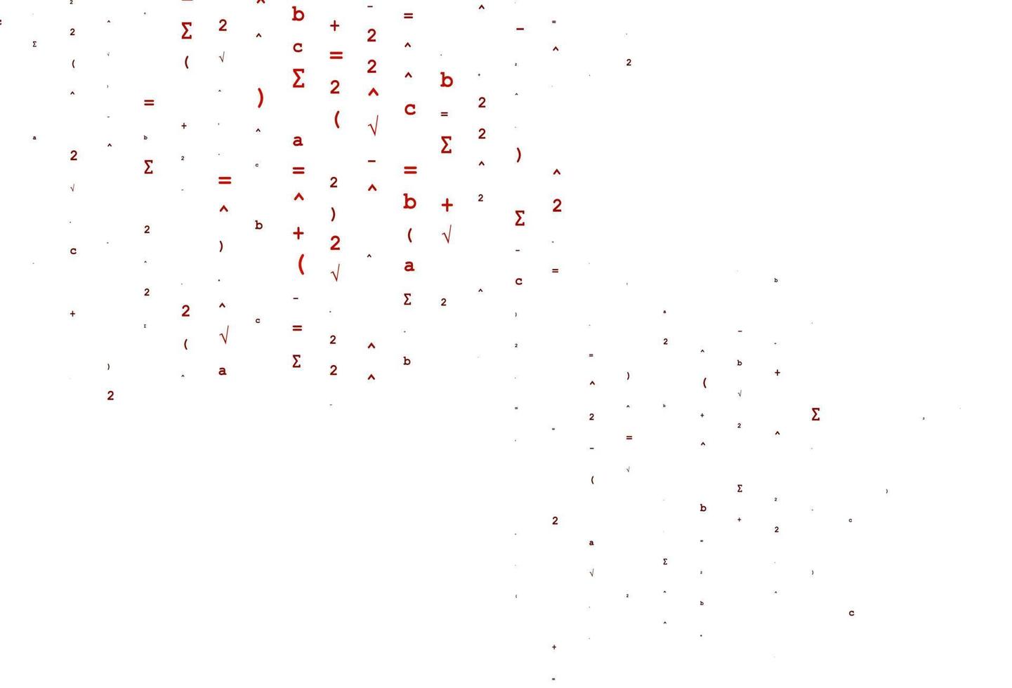 hellroter Vektorhintergrund mit Algebra-Elementen. vektor