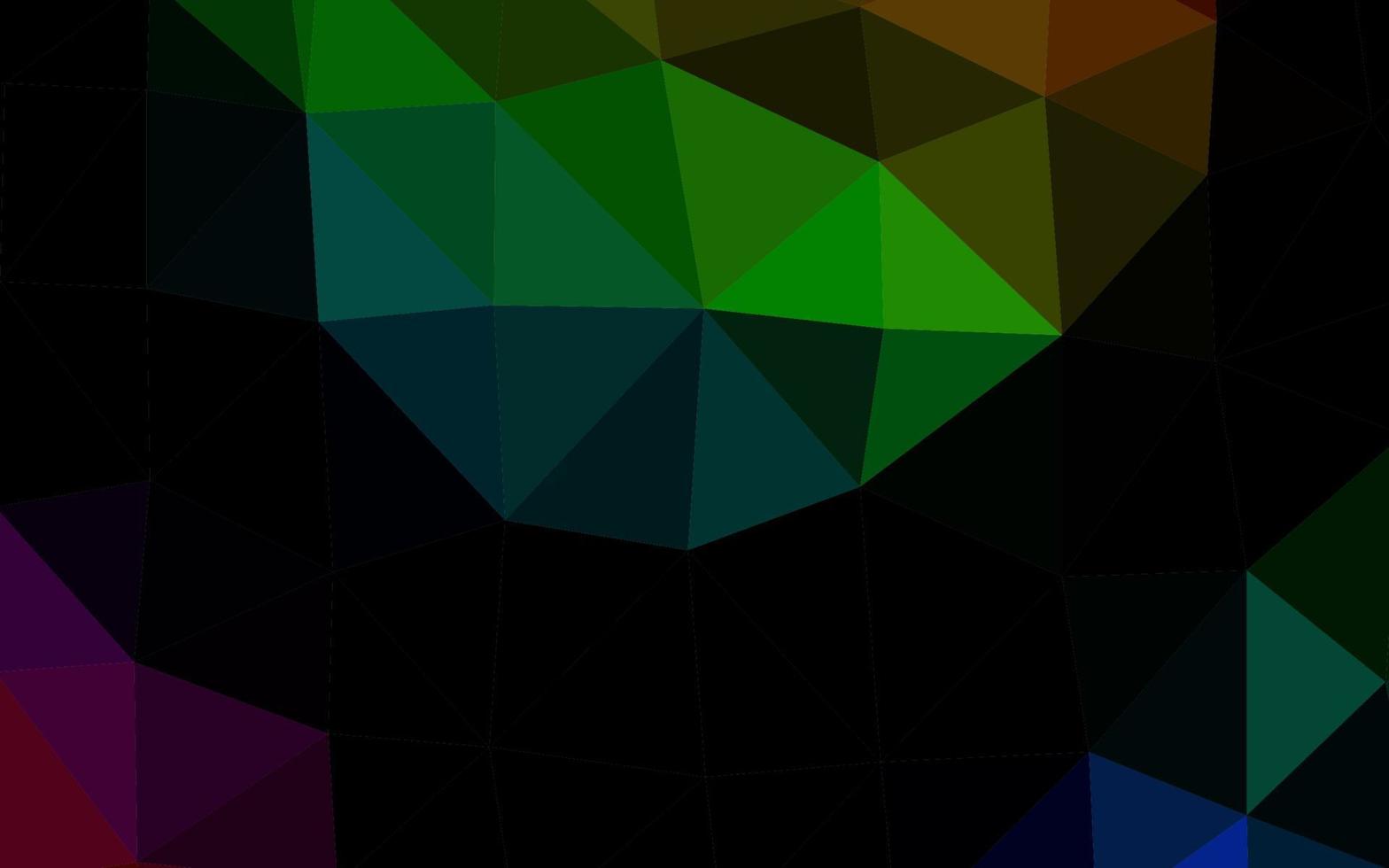 dunkler mehrfarbiger, abstrakter Hintergrund des Regenbogenvektorpolygons. vektor