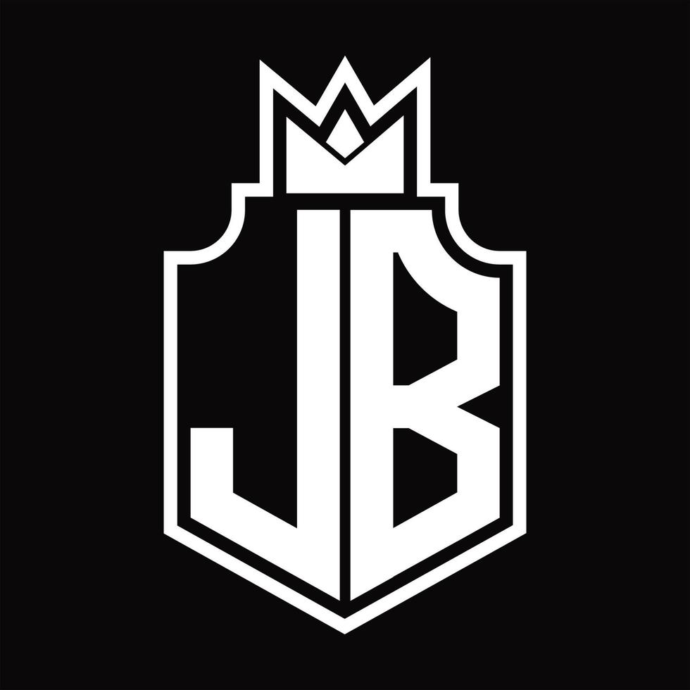 J B logotyp monogram design mall vektor