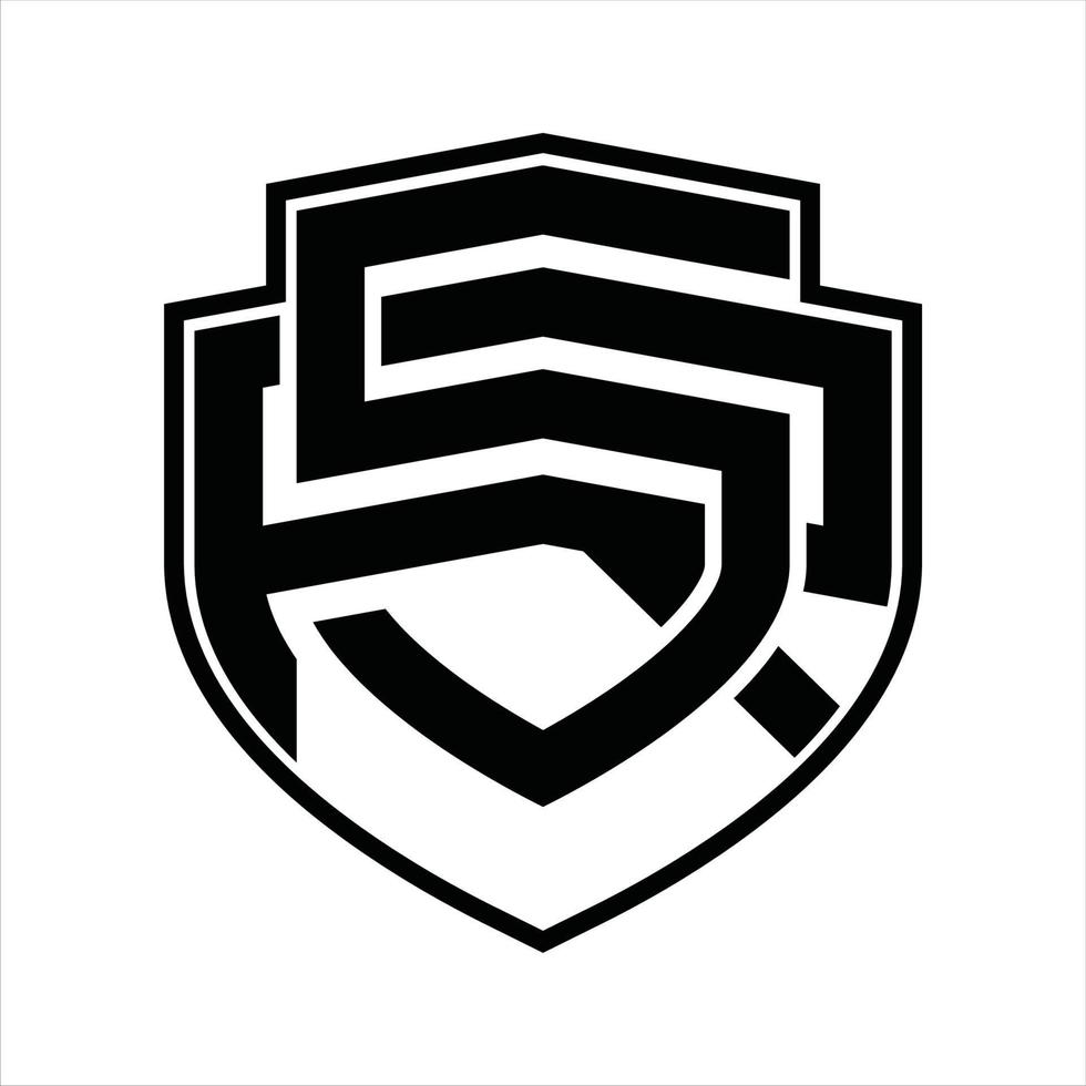 sr logo monogramm vintage designvorlage vektor