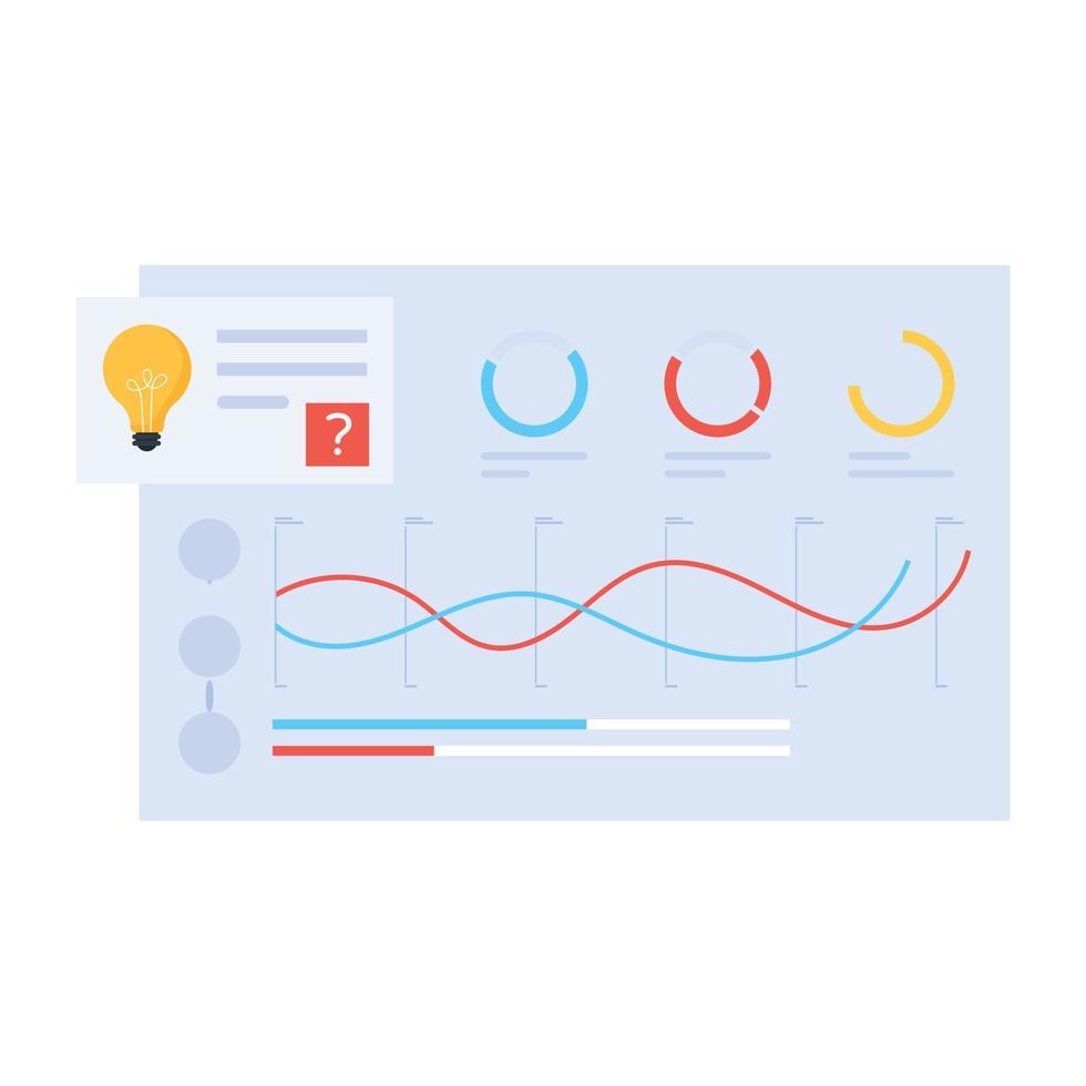 modern ikon av data analys i platt stil vektor