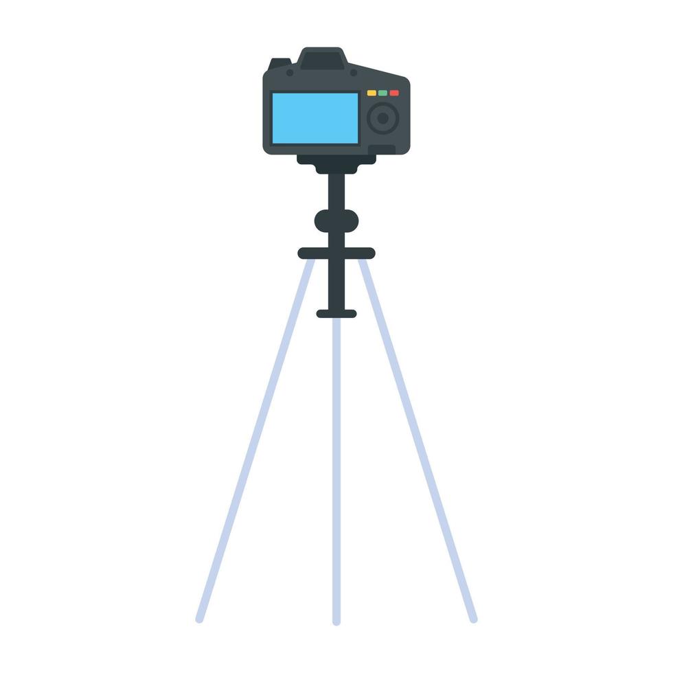 trendig platt ikon av stativ kamera vektor