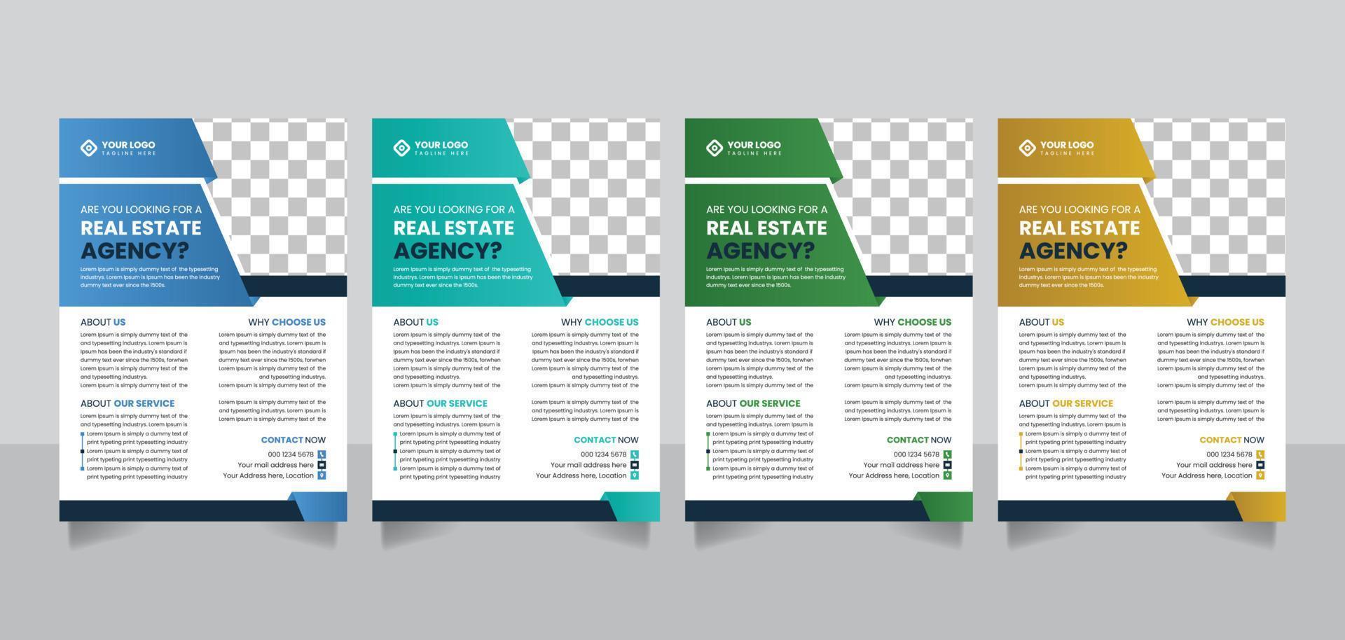 a4-größe immobilienagentur flyer design vorlage vektor