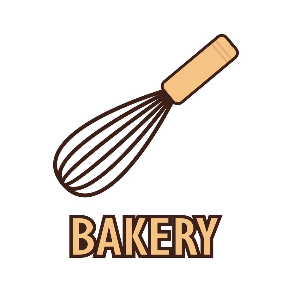 Bäckerei-Logo-Design. Bäckerei-Zeichen-Vektor. Schneebesen-Logo-Design. vektor