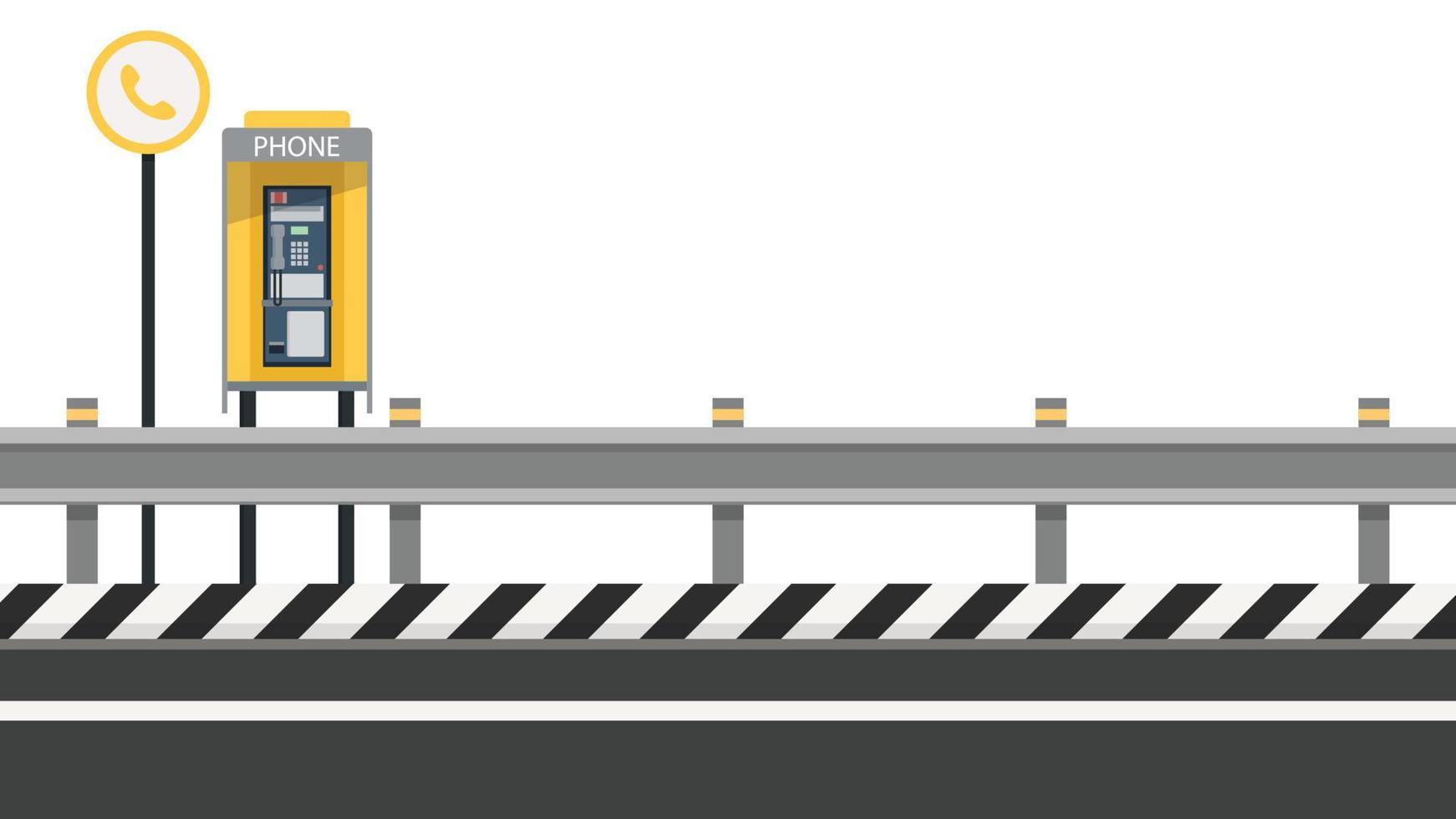 vid vägkanten vektor. fri Plats för text. tapet. kopia Plats. telefonautomat vektor. nödsituation telefon i motorväg. vektor