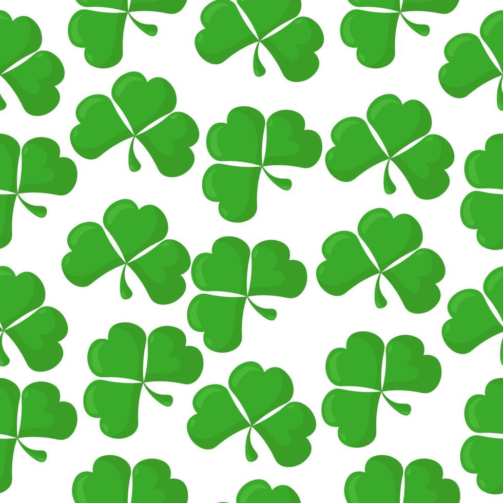 Shamrock Klee Musterdesign, Blätter Glückssymbole auf weißem Hintergrund vektor