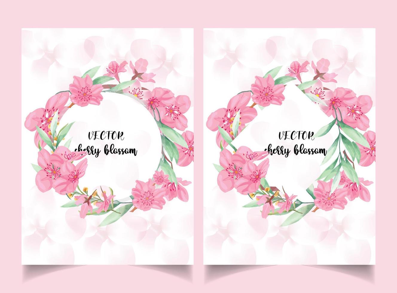 Hochzeitseinladungskarte Kirschblüten-Template vektor