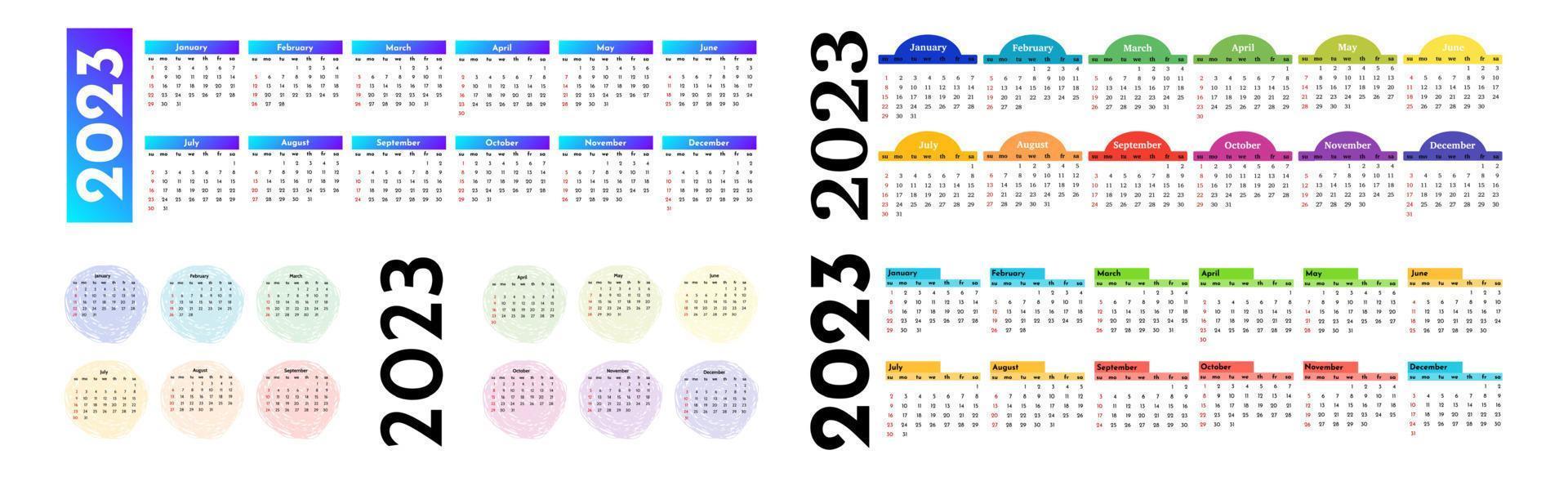 kalender för 2023 isolerat på en vit bakgrund vektor