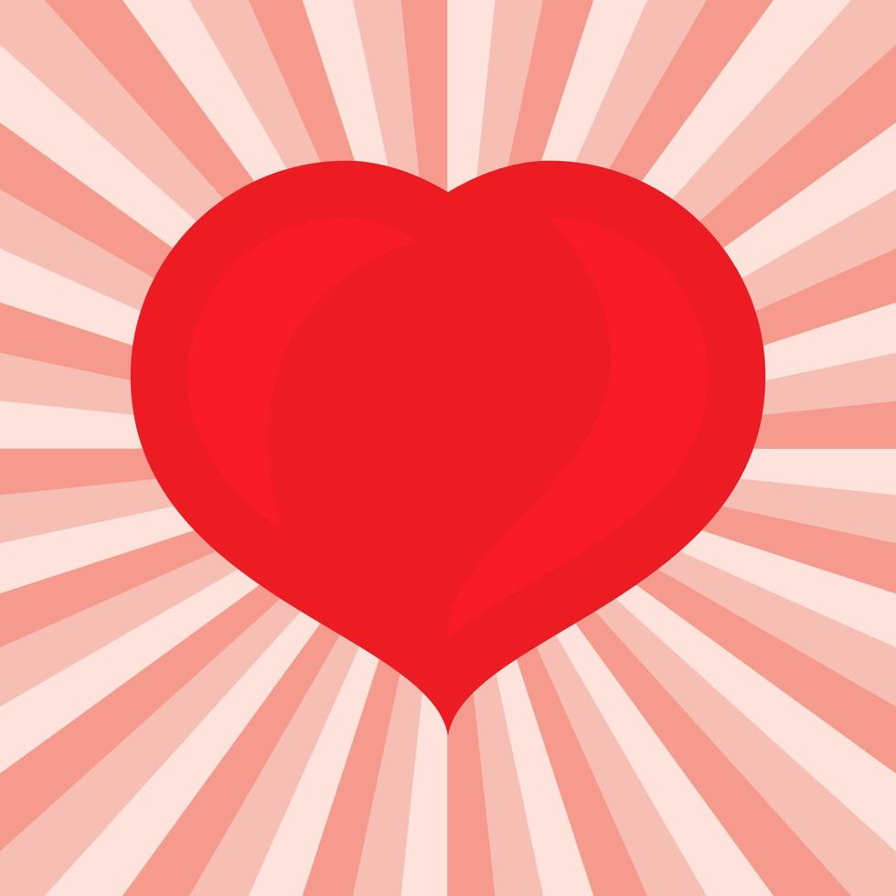 stor röd hjärta. romantisk kärlek symbol av valentine dag. vektor illustration.