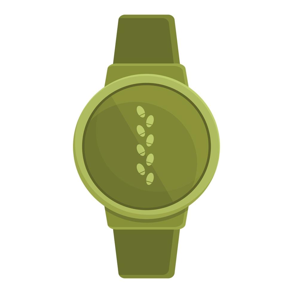 grüne Fitness-Uhr-Symbol Cartoon-Vektor. Sport-App vektor