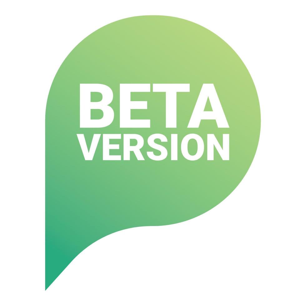 beta version bubbla ikon tecknad serie vektor. digital uppgradera vektor