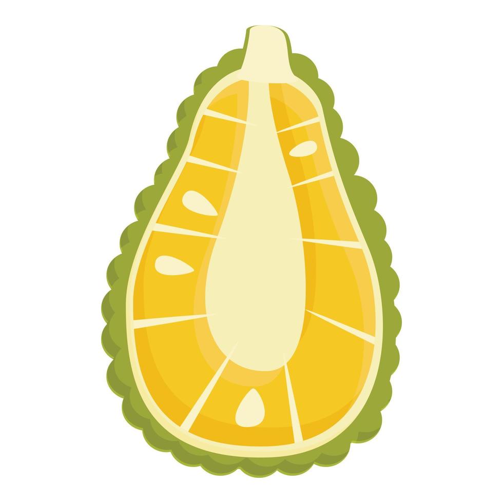 gelber jackfruit-ikonen-karikaturvektor. Obst essen vektor
