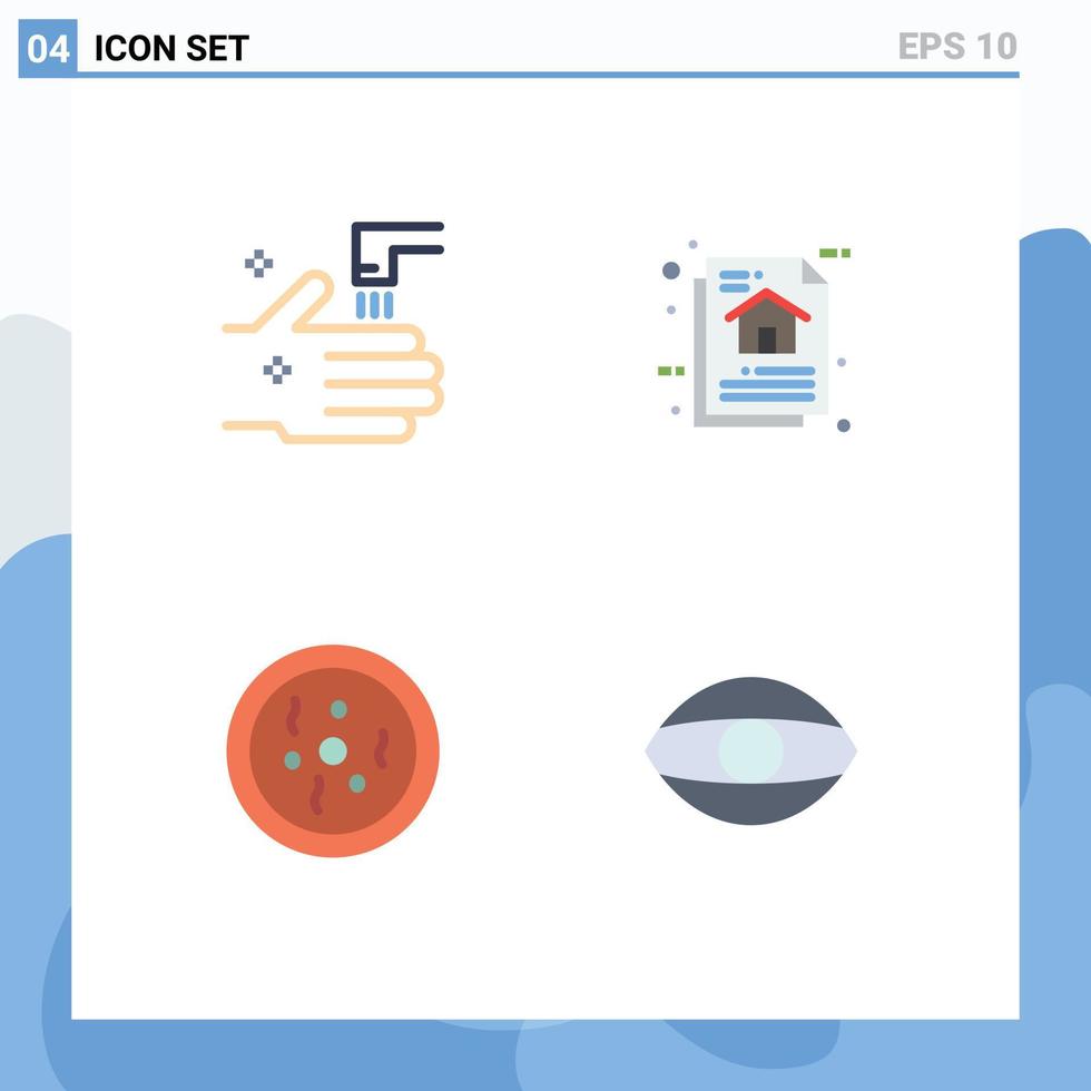 4 platt ikon begrepp för webbplatser mobil och appar badrum kemi flik data arkitektur petri redigerbar vektor design element