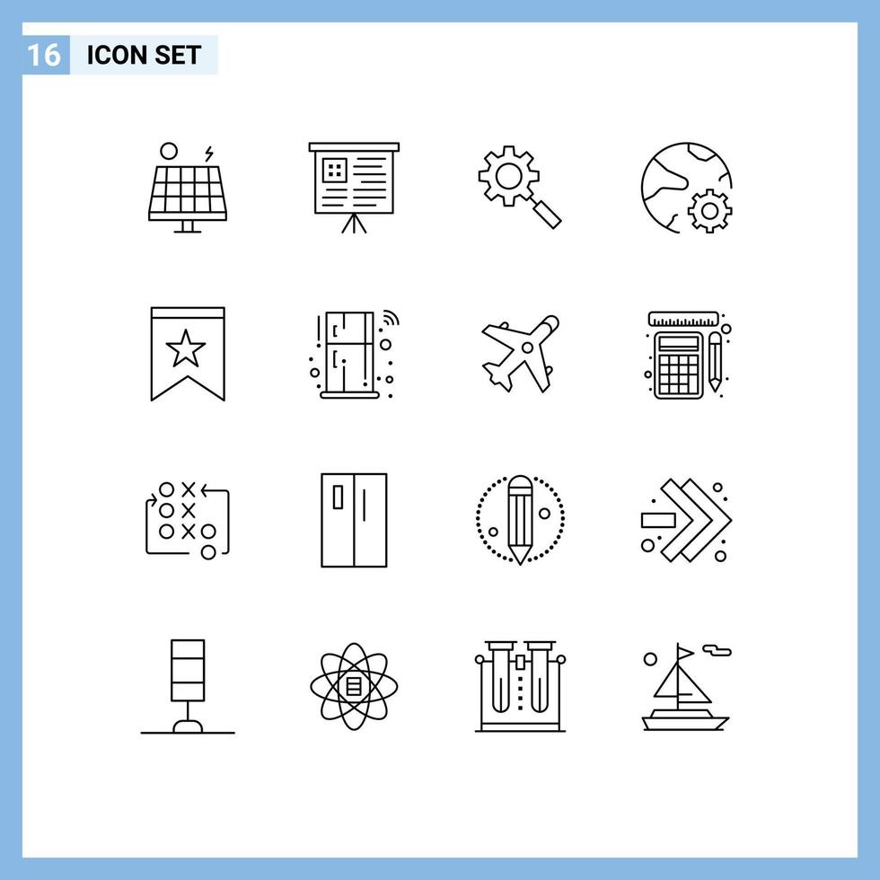 16 kreativ ikoner modern tecken och symboler av insignier bricka redskap uppkopplad internet redigerbar vektor design element
