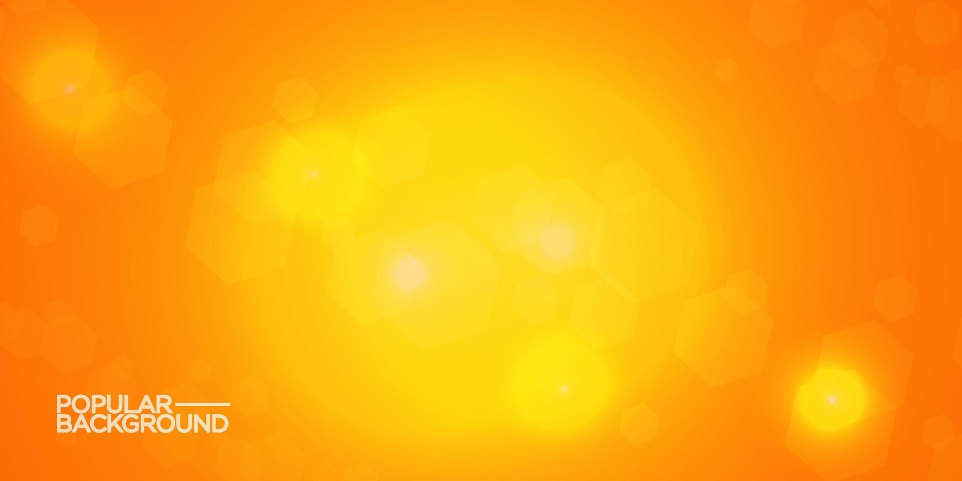 abstrakter orangefarbener Gradientenillustrationshintergrund mit Licht auf Punktart und sechseckigem einfachem Muster. cooles design.eps10 Vektor