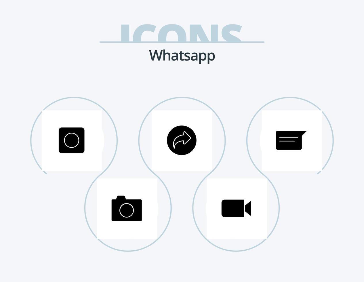 WhatsApp-Glyphen-Icon-Pack 5-Icon-Design. chatten. Plaudern. App. ui. Pfeil vektor