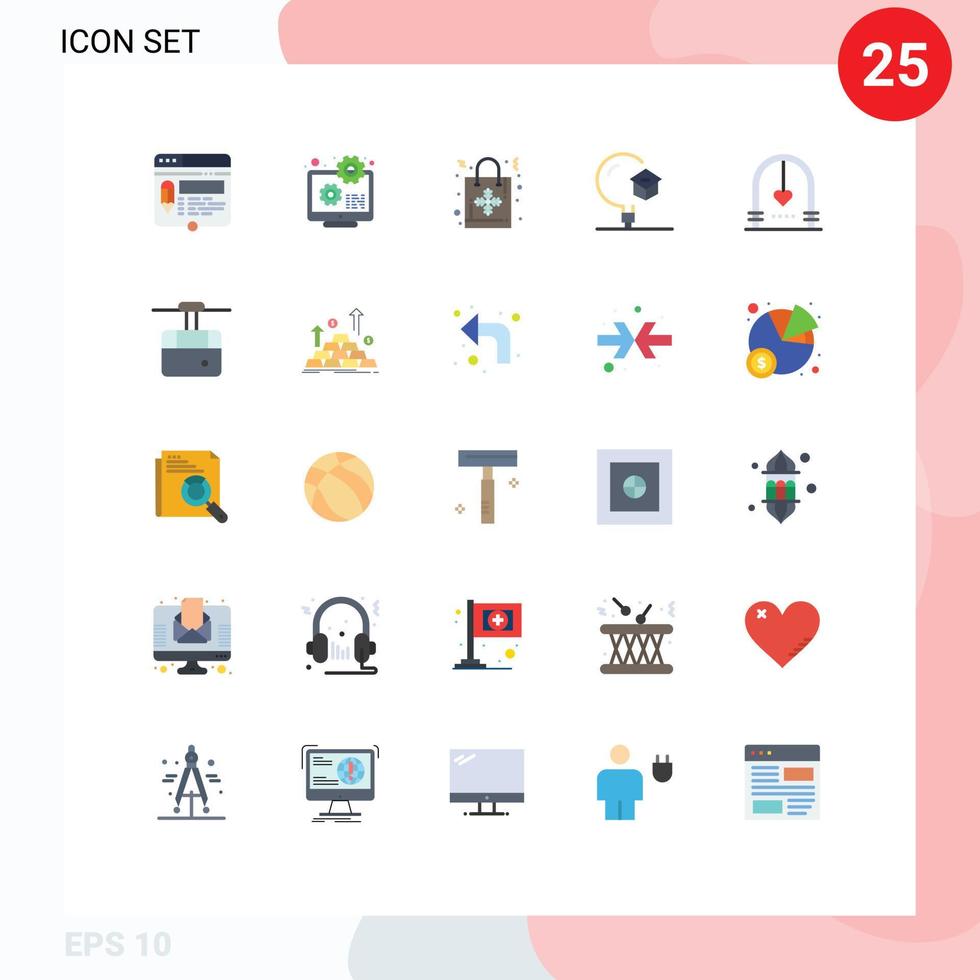 25 universelle flache Farben für Web- und mobile Anwendungen Schulwissen Code Bildung Geschenk editierbare Vektordesign-Elemente vektor