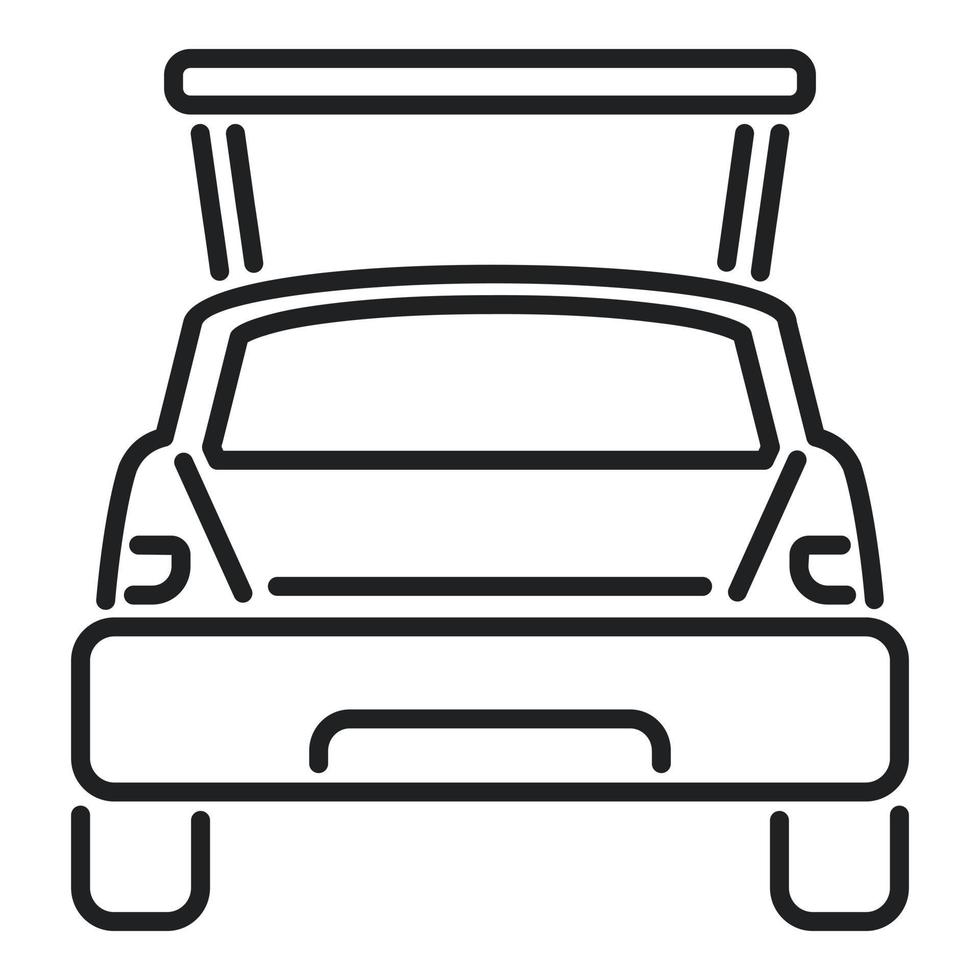 Auto-Kofferraum-Symbol Umrissvektor. offenes Fahrzeug vektor
