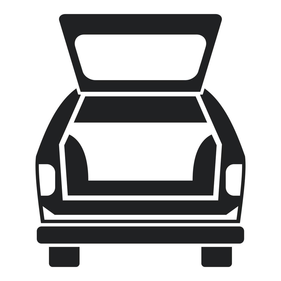 Familie Auto Kofferraum Symbol einfachen Vektor. offenes Fahrzeug vektor