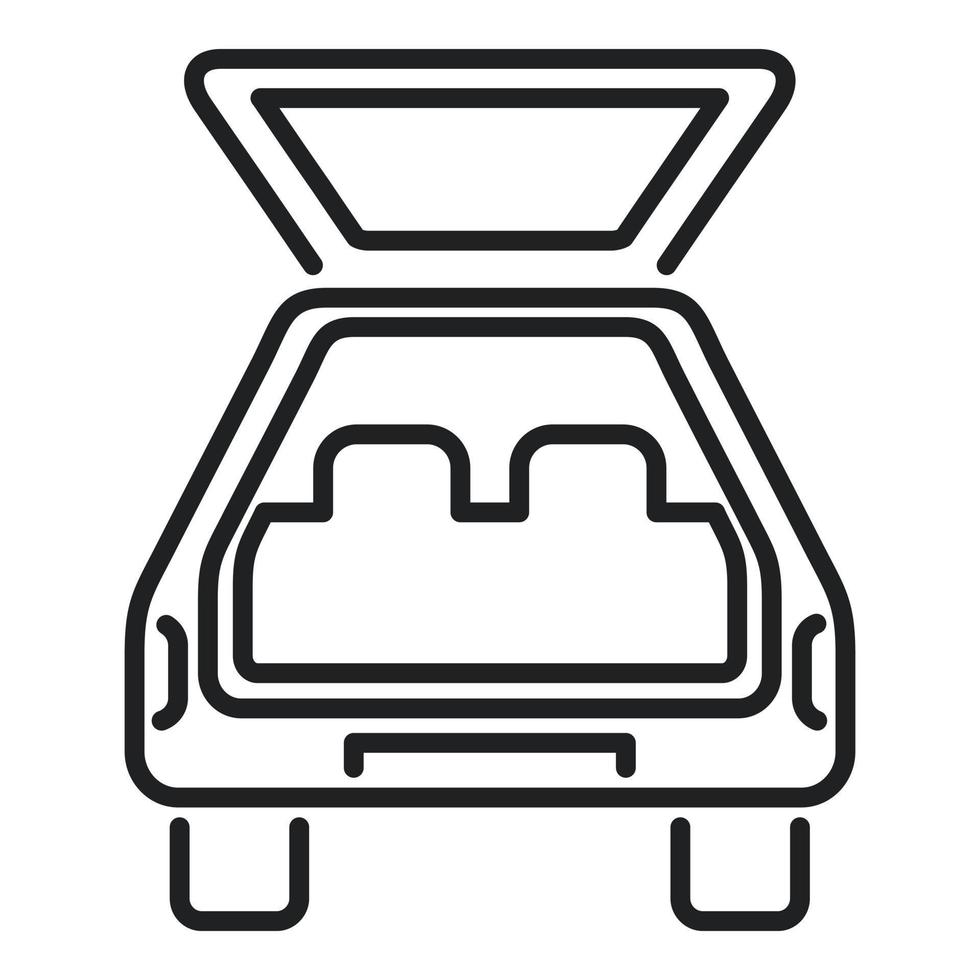 Kofferraumtür Symbol Umrissvektor. offenes Auto vektor