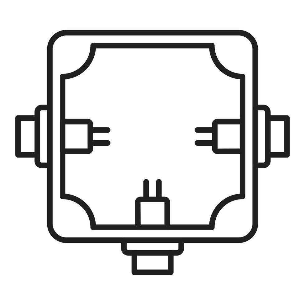 Gefahr Anschlusskasten Symbol Umrissvektor. elektrischer Schalter vektor