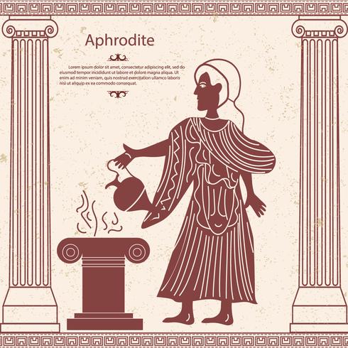 Grekisk gudinna Aphrodite Med En Pitcher I Hennes Hand vektor