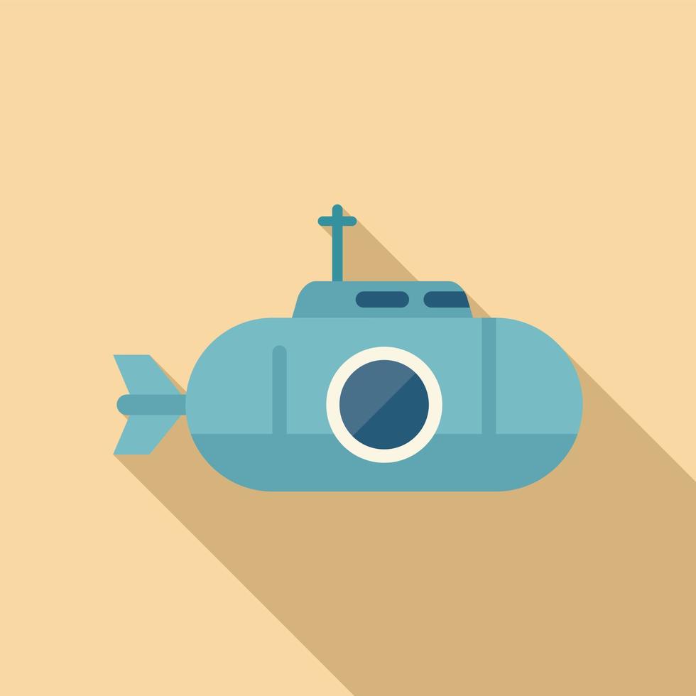 Flacher Vektor der Marine-U-Boot-Ikone. Unterwasserschiff