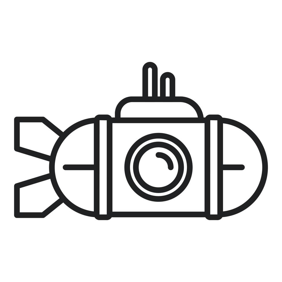 Unterwasser-U-Boot-Symbol Umrissvektor. Seeschiff vektor