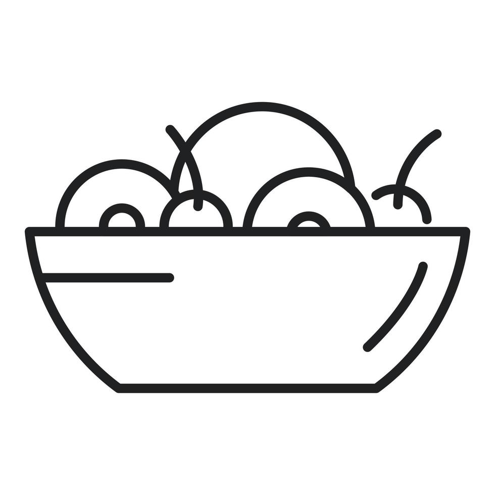 restaurang frukt sallad ikon översikt vektor. diet måltid vektor
