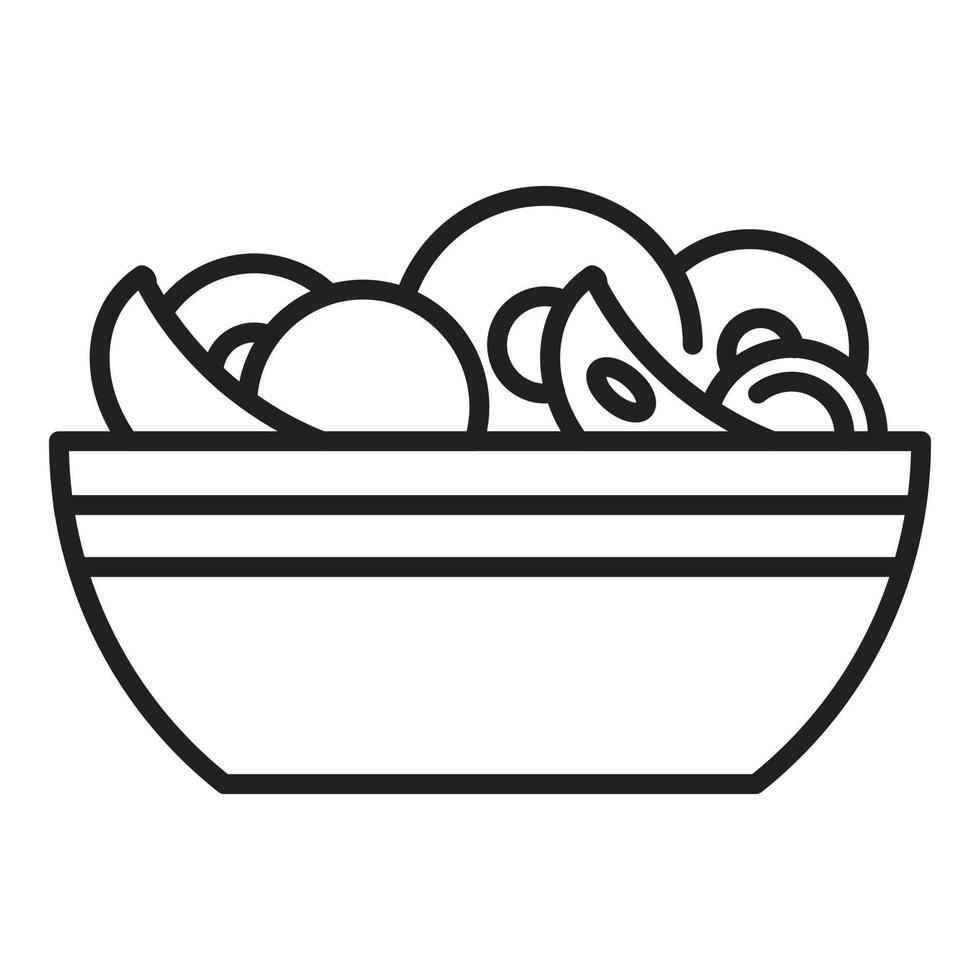 Kiwi-Fruchtsalat-Symbol-Umrissvektor. frisches Essen vektor
