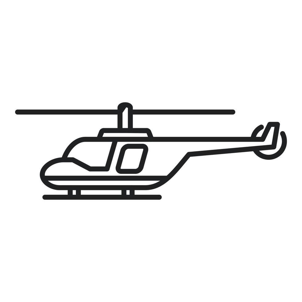 flyg helikopter ikon översikt vektor. luft transport vektor