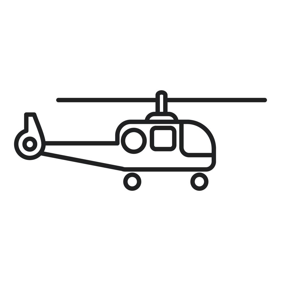 militärischer Rettungshubschrauber Symbol Umrissvektor. Lufttransport vektor