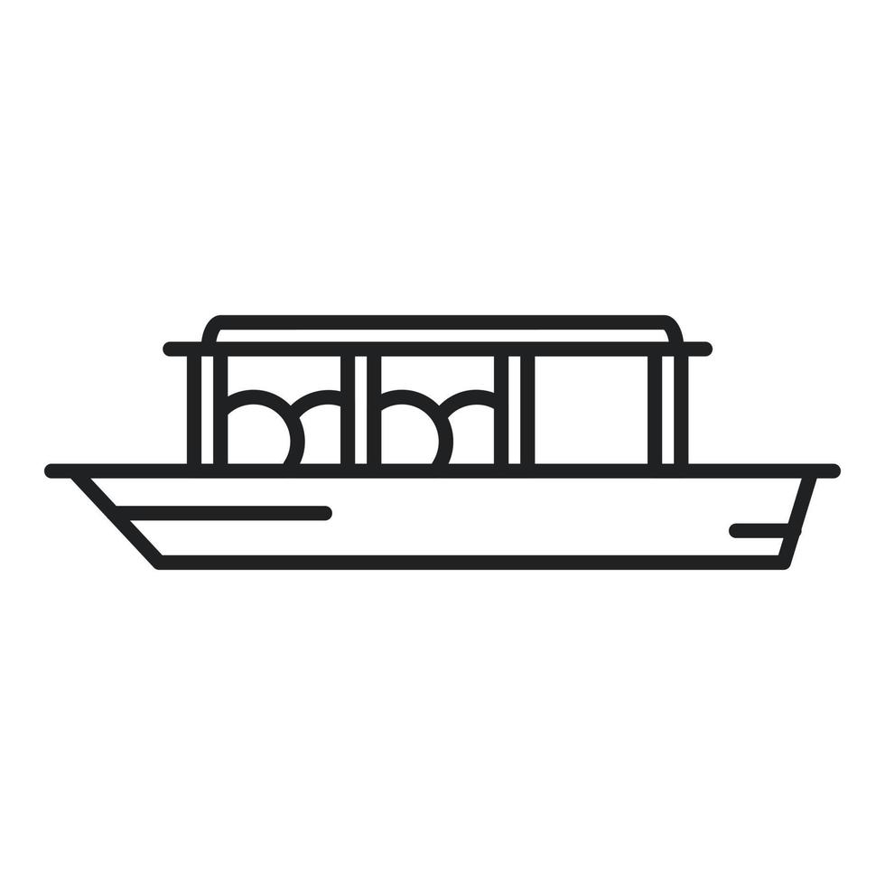 Flussboot Shop Symbol Umriss Vektor. thailändischer Markt vektor