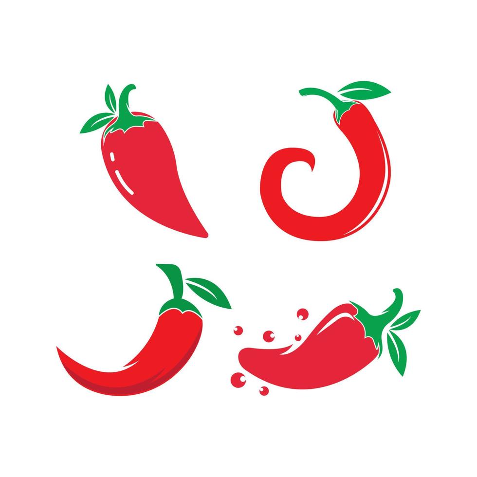 röd chili peppar ikon, logotyp vektor illustration design