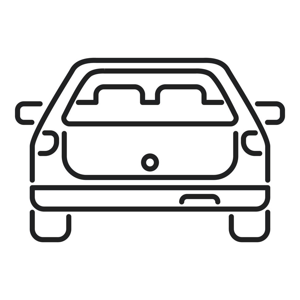 Container-Kofferraum-Symbol Umrissvektor. offenes Fahrzeug vektor