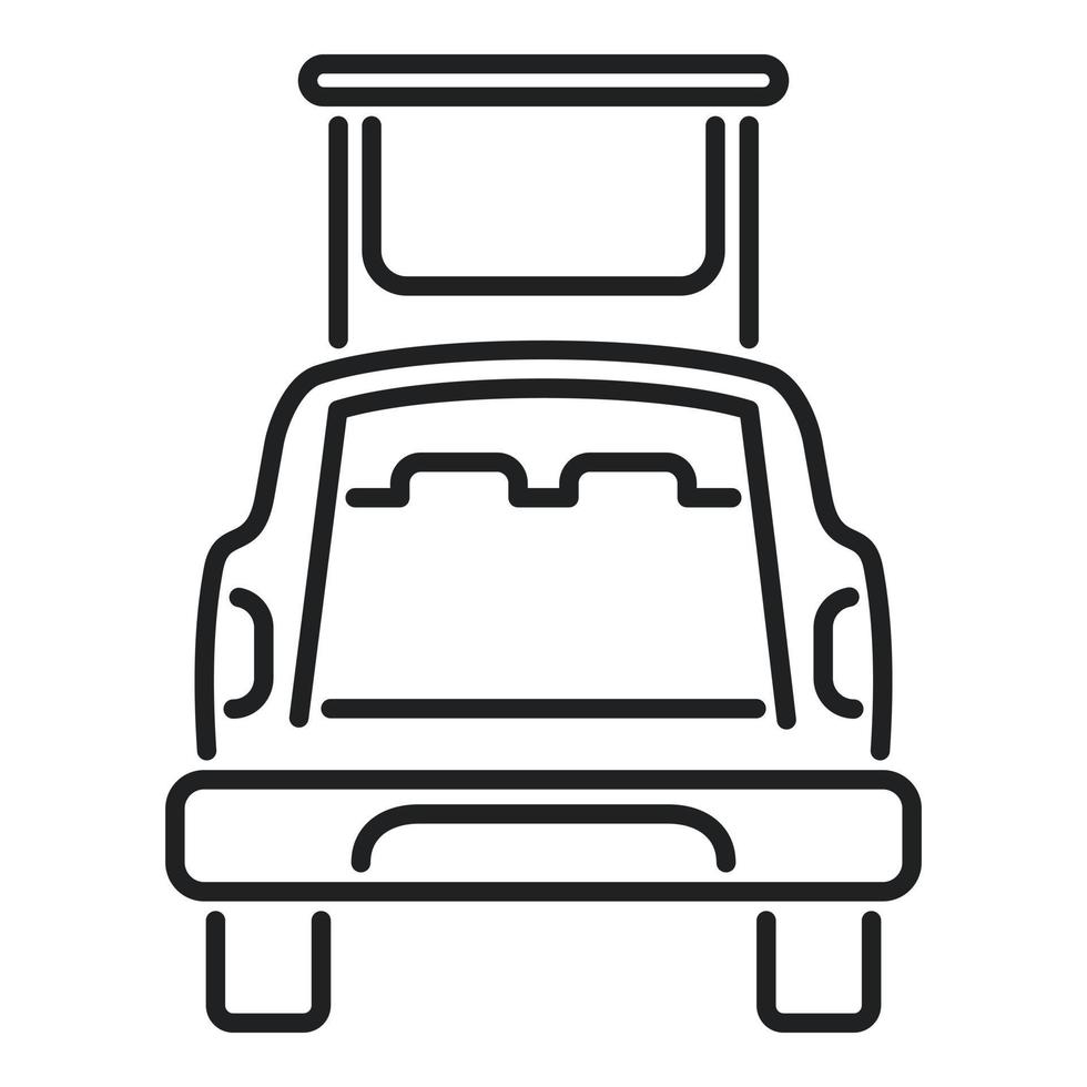 SUV-Kofferraum-Symbol Umrissvektor. Fahrzeugtür vektor