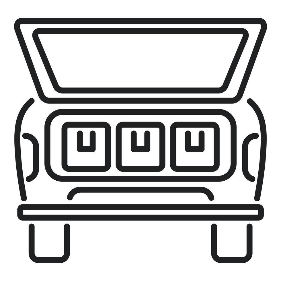 Gepäckkoffer-Symbol-Umrissvektor. Autotür vektor