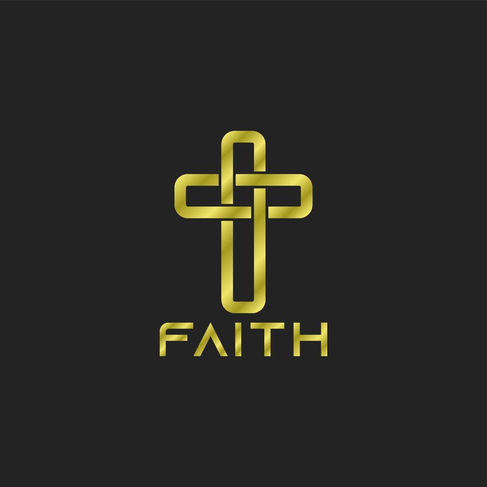 tro kyrka christ logotyp med korsa symbol minimalistisk vektor