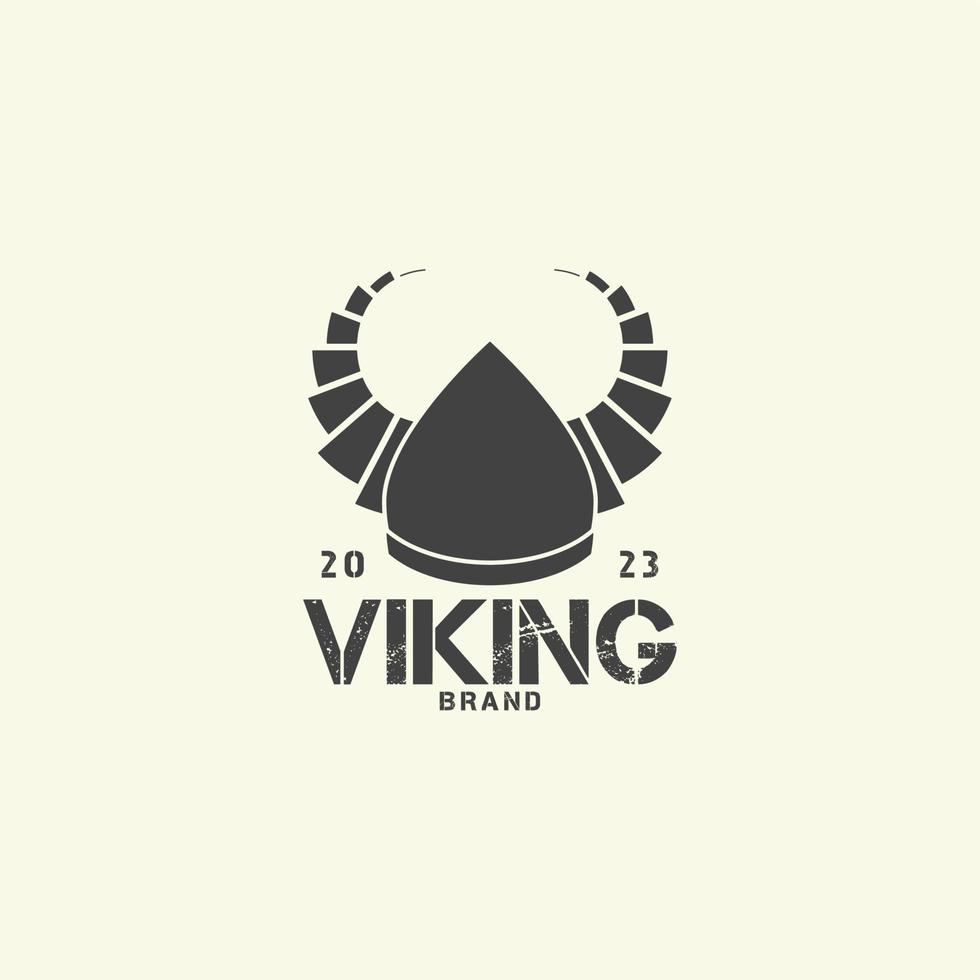 viking varumärke logotyp med viking hjälm symbol vektor