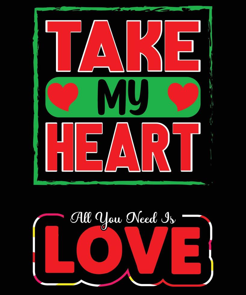 Lycklig hjärtans dag svg typografi t-shirt design. vektor