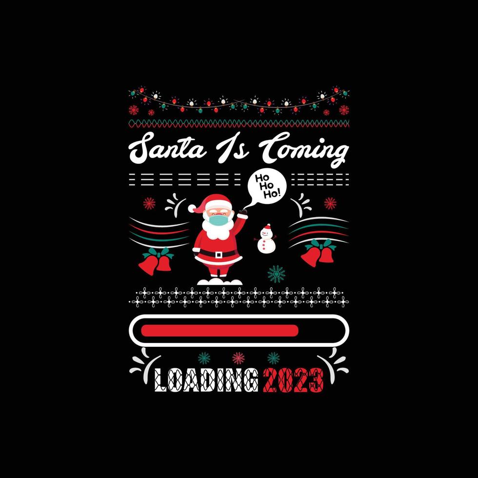 Weihnachtstypografie Schriftzug T-Shirt Design 2023 Vorlagenvektor vektor