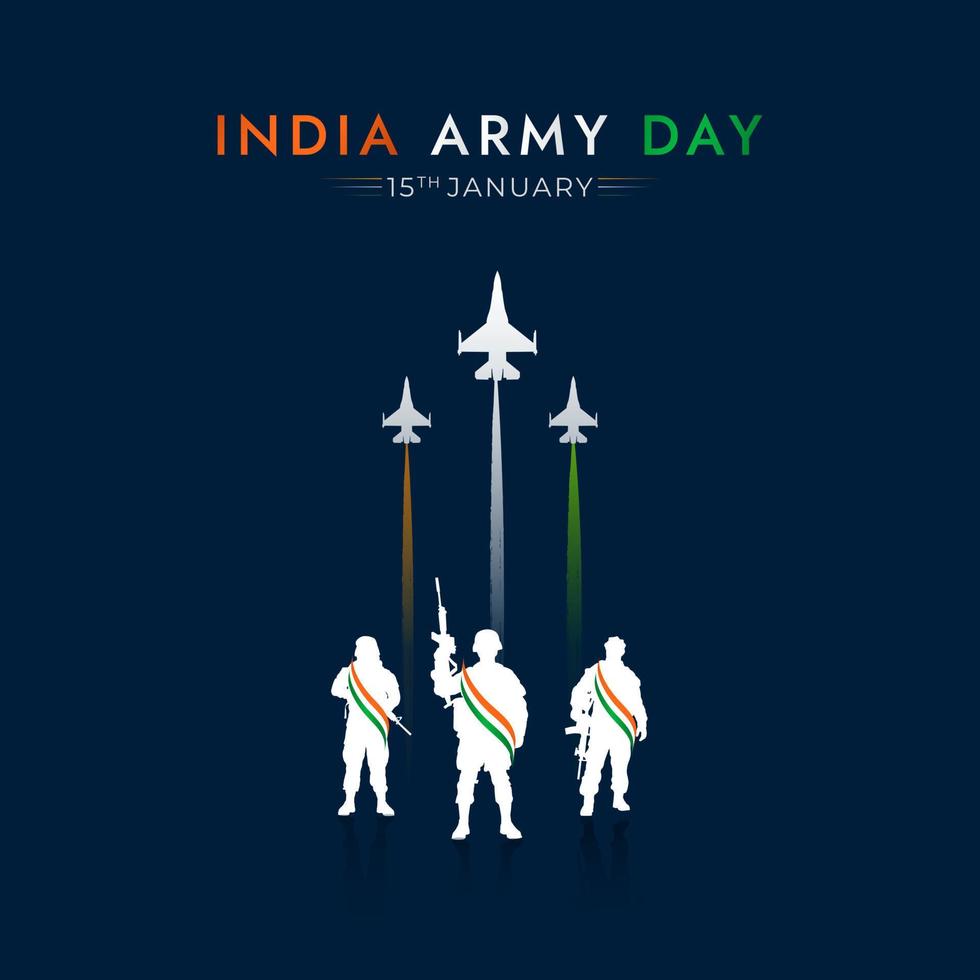 indisk armén dag 15 januari social media posta vektor