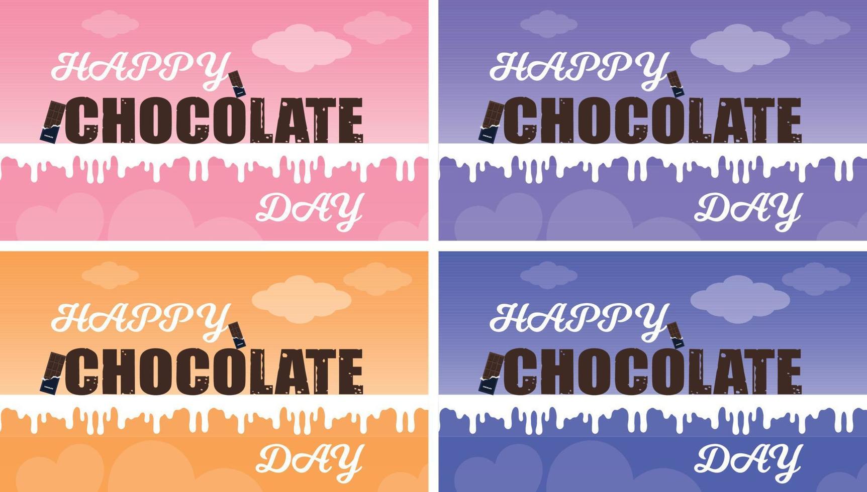 Happy Chocolate Day Flat Illustration, Chocolate Day Post Grußkarte, Banner, Poster. Postdesign vom 7. Juli. Schokoladenliebhaber. Schokoladen-Thema-Post-Vektor. vektor