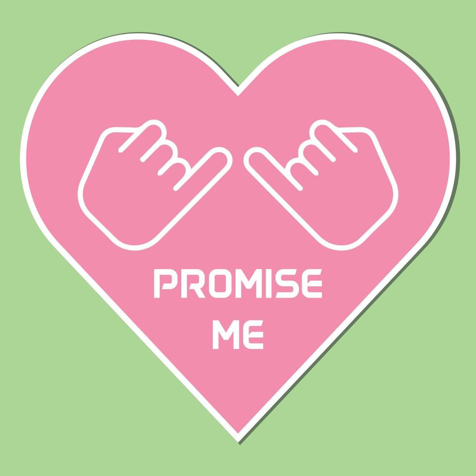 Happy Promise Day Symbol. Versprechen-Symbol, Versprechen-Tag-Symbol, Versprechen-Symbol, Hand-Symbol. Versprich mir Vektor. vektor