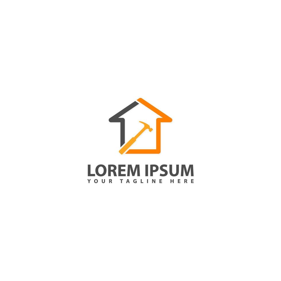 Logo-Design für die Renovierung von Häusern vektor